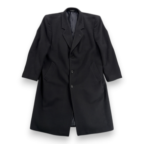 Vintage Di Silver Coat Adult EXTRA LARGE Black Cashmere Blend Satin Lined 90s