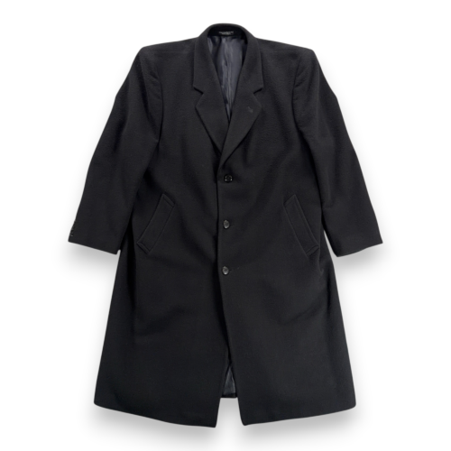 Vintage Di Silver Coat Adult EXTRA LARGE Black Cashmere Blend Satin Lined 90s