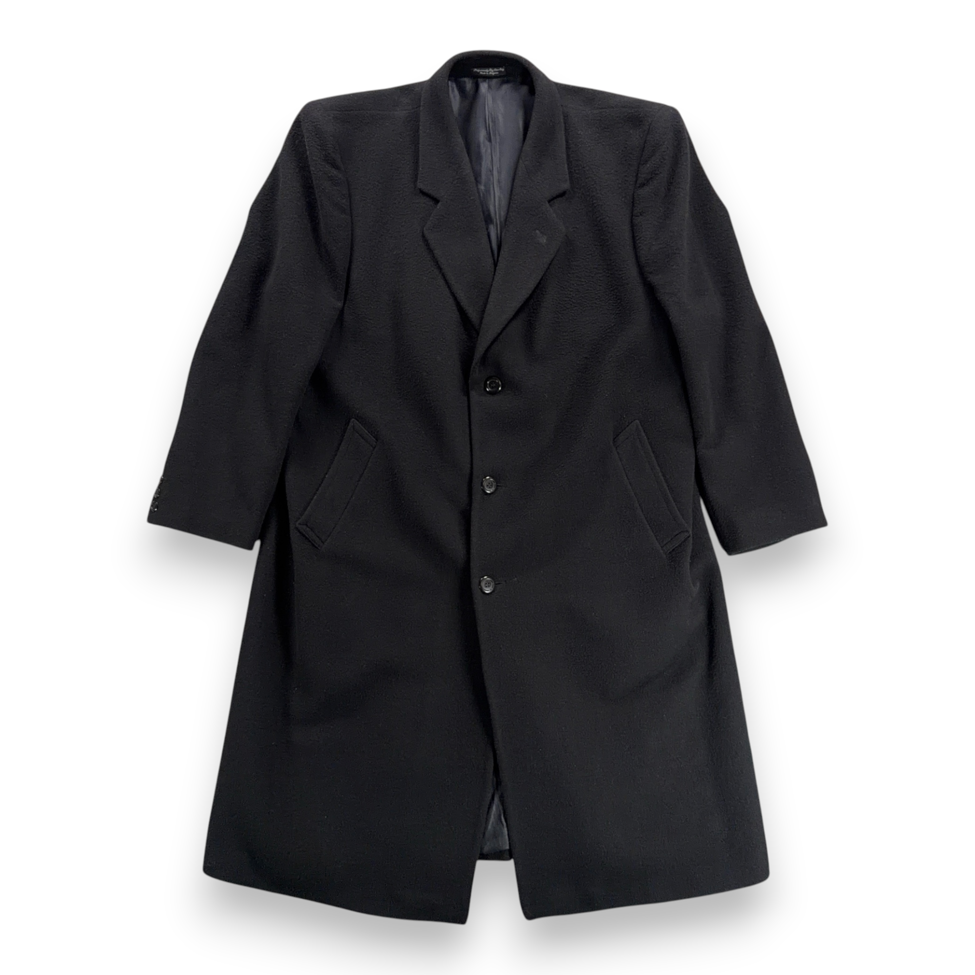 Vintage Di Silver Coat Adult EXTRA LARGE Black Cashmere Blend Satin Lined 90s-1 Vintage Di Silver Coat Adult EXTRA LARGE Black Cashmere Blend Satin Lined 90s