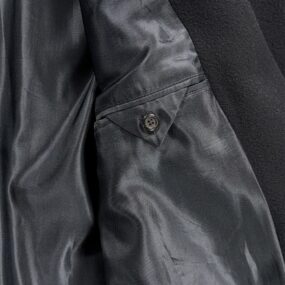 Vintage Di Silver Coat Adult EXTRA LARGE Black Cashmere Blend Satin Lined 90s
