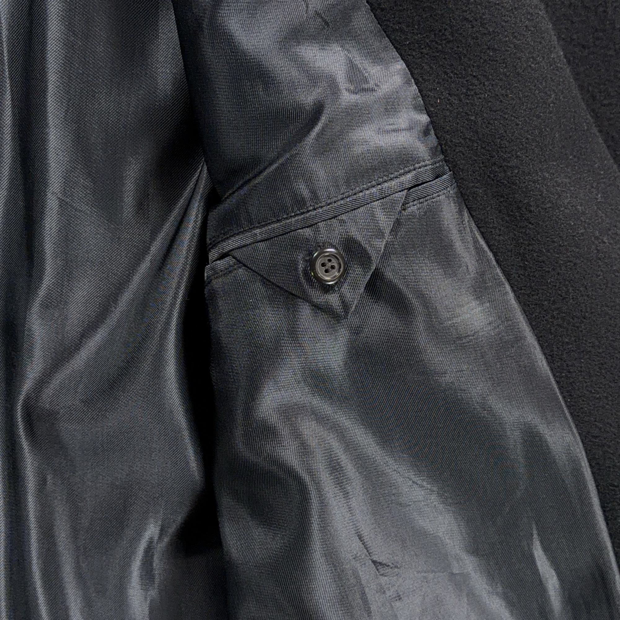 Vintage Di Silver Coat Adult EXTRA LARGE Black Cashmere Blend Satin Lined 90s-10 Vintage Di Silver Coat Adult EXTRA LARGE Black Cashmere Blend Satin Lined 90s