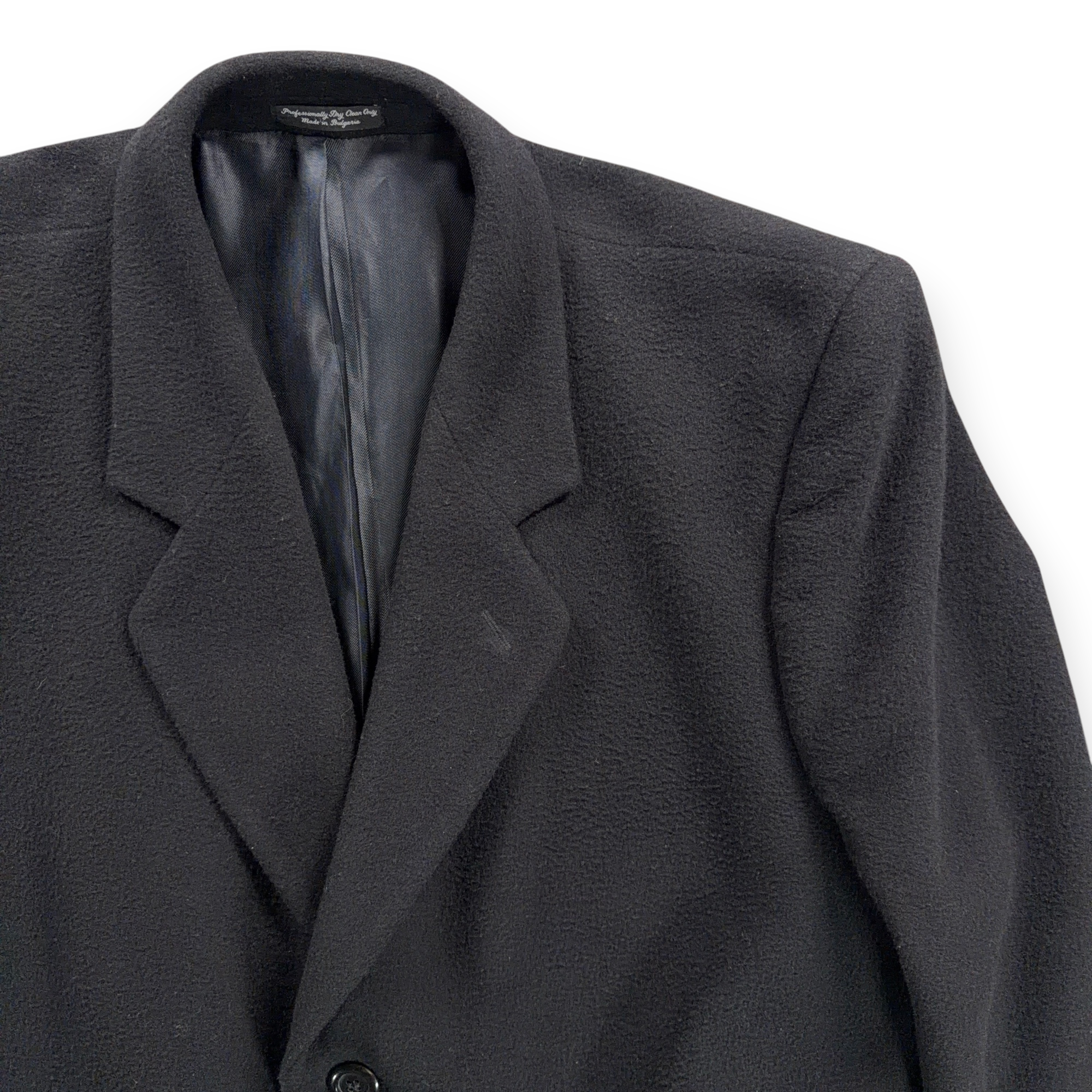 Vintage Di Silver Coat Adult EXTRA LARGE Black Cashmere Blend Satin Lined 90s-2 Vintage Di Silver Coat Adult EXTRA LARGE Black Cashmere Blend Satin Lined 90s