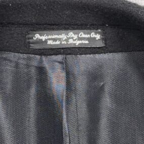 Vintage Di Silver Coat Adult EXTRA LARGE Black Cashmere Blend Satin Lined 90s