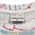 Teddy Fresh Shirt Adult EXTRA LARGE White Off The Rails Crayon Drawing Allover