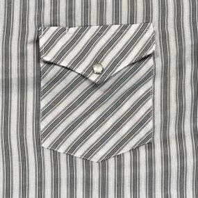 Vintage White Horse Western Shirt Adult 2XL XXL White Striped Pearl Snap 90s
