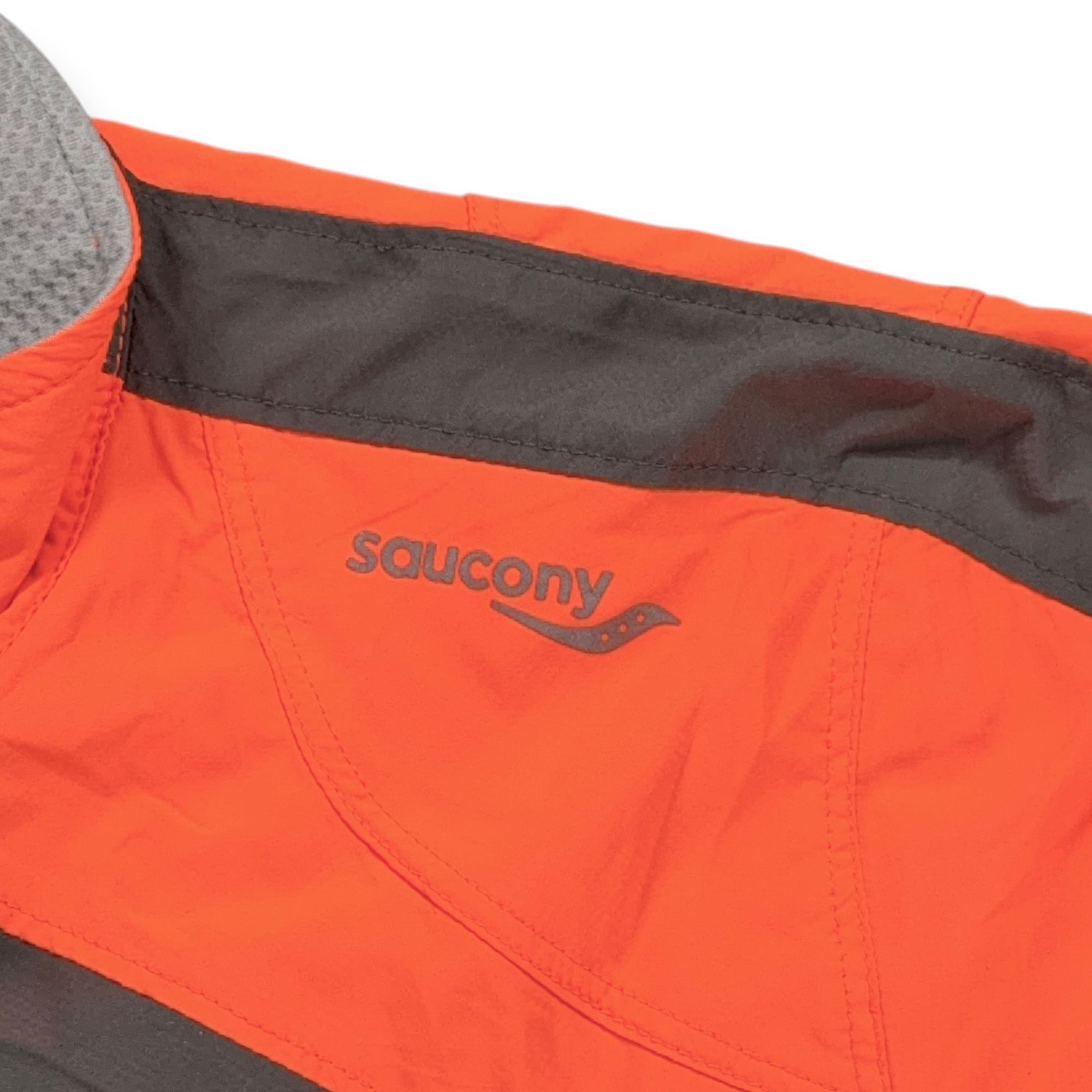 Saucony Jacket Womens SMALL Orange Gray Windbreaker Running Vizipro Reflective-4 Saucony Jacket Womens SMALL Orange Gray Windbreaker Running Vizipro Reflective