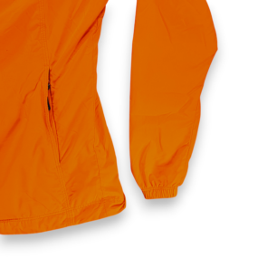 Saucony Jacket Womens SMALL Orange Gray Windbreaker Running Vizipro Reflective