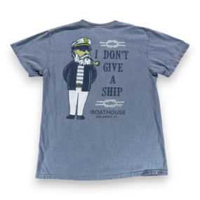 Boathouse Shirt Adult MEDIUM Blue Orlando FL Nautical Captain Give A Ship Y2K