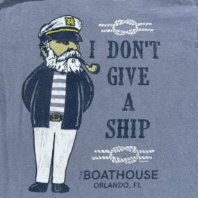 Boathouse Shirt Adult MEDIUM Blue Orlando FL Nautical Captain Give A Ship Y2K