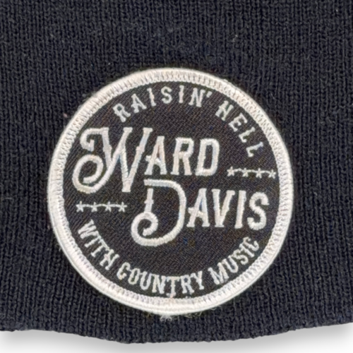 Vintage Ward Davis Hat Adult Black Beanie Raisin Hell Country Music Patch 90s-2 Vintage Ward Davis Hat Adult Black Beanie Raisin Hell Country Music Patch 90s