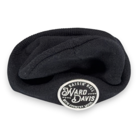 Vintage Ward Davis Hat Adult Black Beanie Raisin Hell Country Music Patch 90s