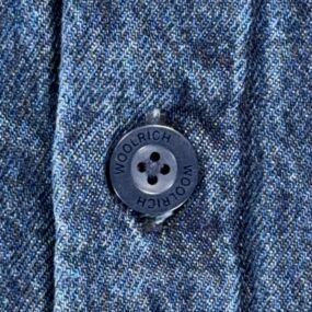 Woolrich Jacket Adult SMALL Blue Denim Flannel Lined Buffalo Plaid Chore Western