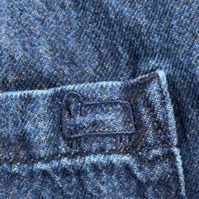 Woolrich Jacket Adult SMALL Blue Denim Flannel Lined Buffalo Plaid Chore Western