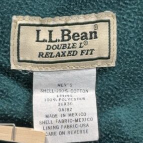 Vintage LL Bean Jeans Mens 36x30 Blue Double L Relaxed Fit Fleece Lined Y2K