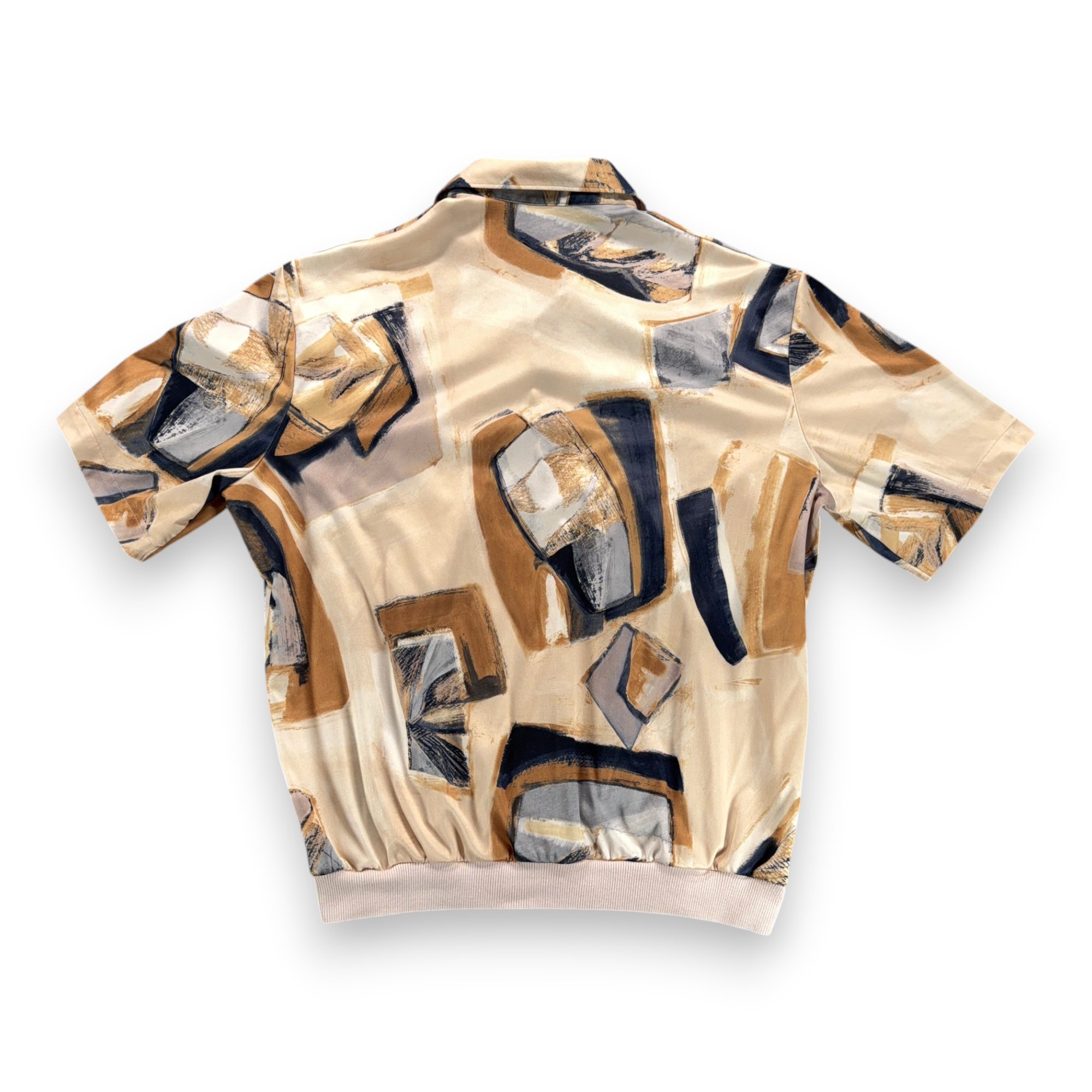 Vintage Alan Stuart Polo Shirt Adult LARGE Brown Abstract Art Geometric 90s-3 Vintage Alan Stuart Polo Shirt Adult LARGE Brown Abstract Art Geometric 90s