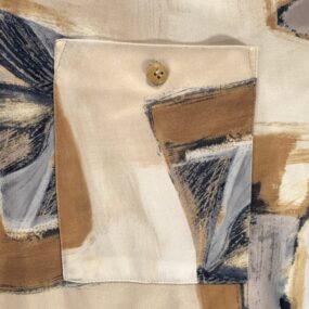 Vintage Alan Stuart Polo Shirt Adult LARGE Brown Abstract Art Geometric 90s
