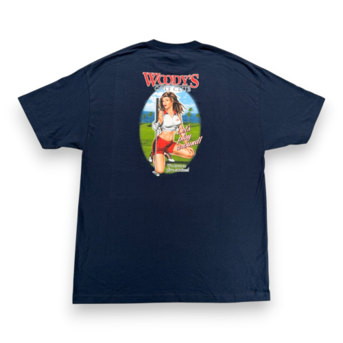 Vintage Woodys Hawaii Shirt Adult EXTRA LARGE Blue Golf Club Pinup Deadstock Y2K