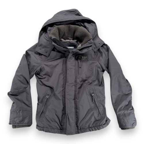 Abercrombie Fitch Jacket Adult MEDIUM Gray All Weather Warrior Parka Hooded