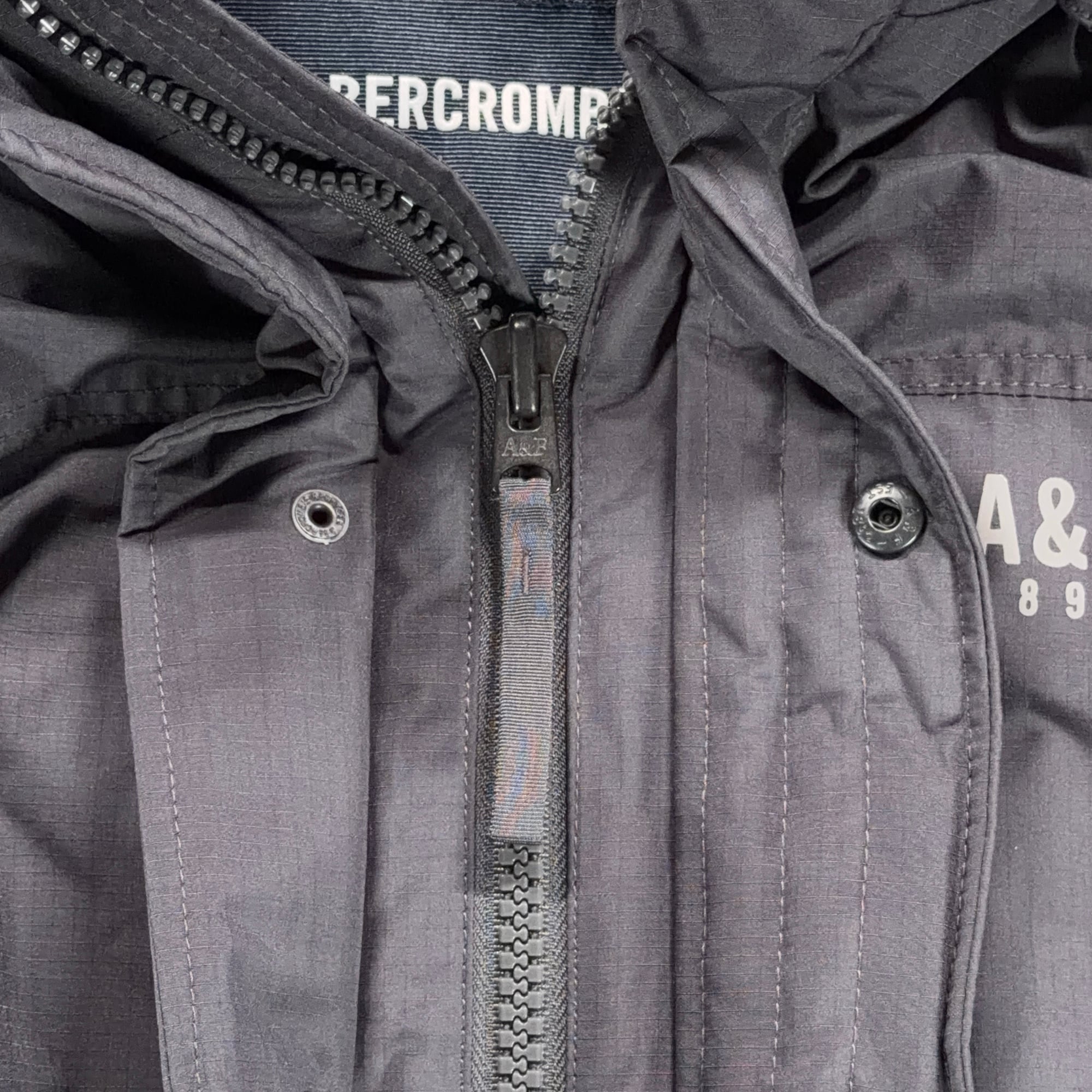Abercrombie Fitch Jacket Adult MEDIUM Gray All Weather Warrior Parka Hooded-4 Abercrombie Fitch Jacket Adult MEDIUM Gray All Weather Warrior Parka Hooded