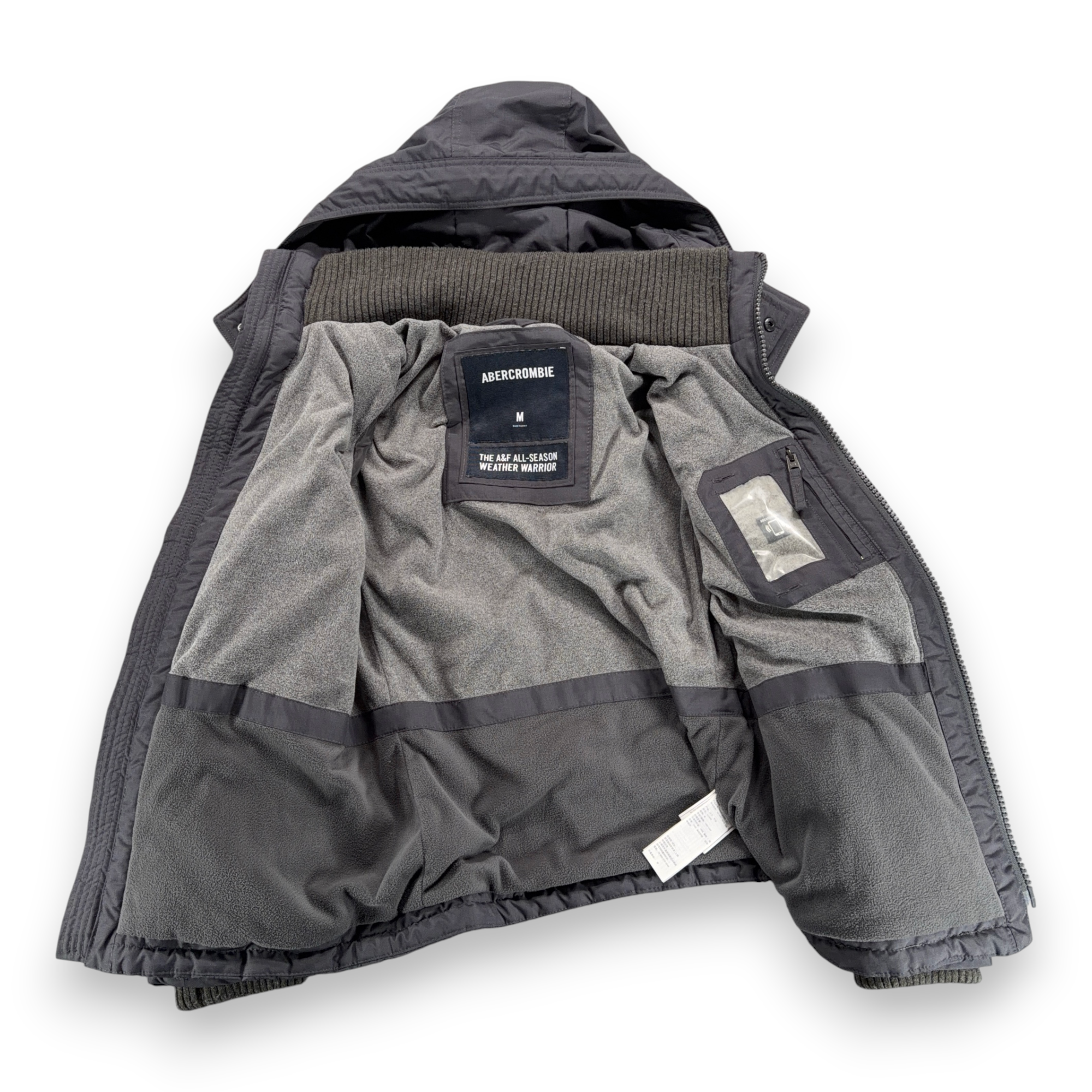Abercrombie Fitch Jacket Adult MEDIUM Gray All Weather Warrior Parka Hooded-8 Abercrombie Fitch Jacket Adult MEDIUM Gray All Weather Warrior Parka Hooded