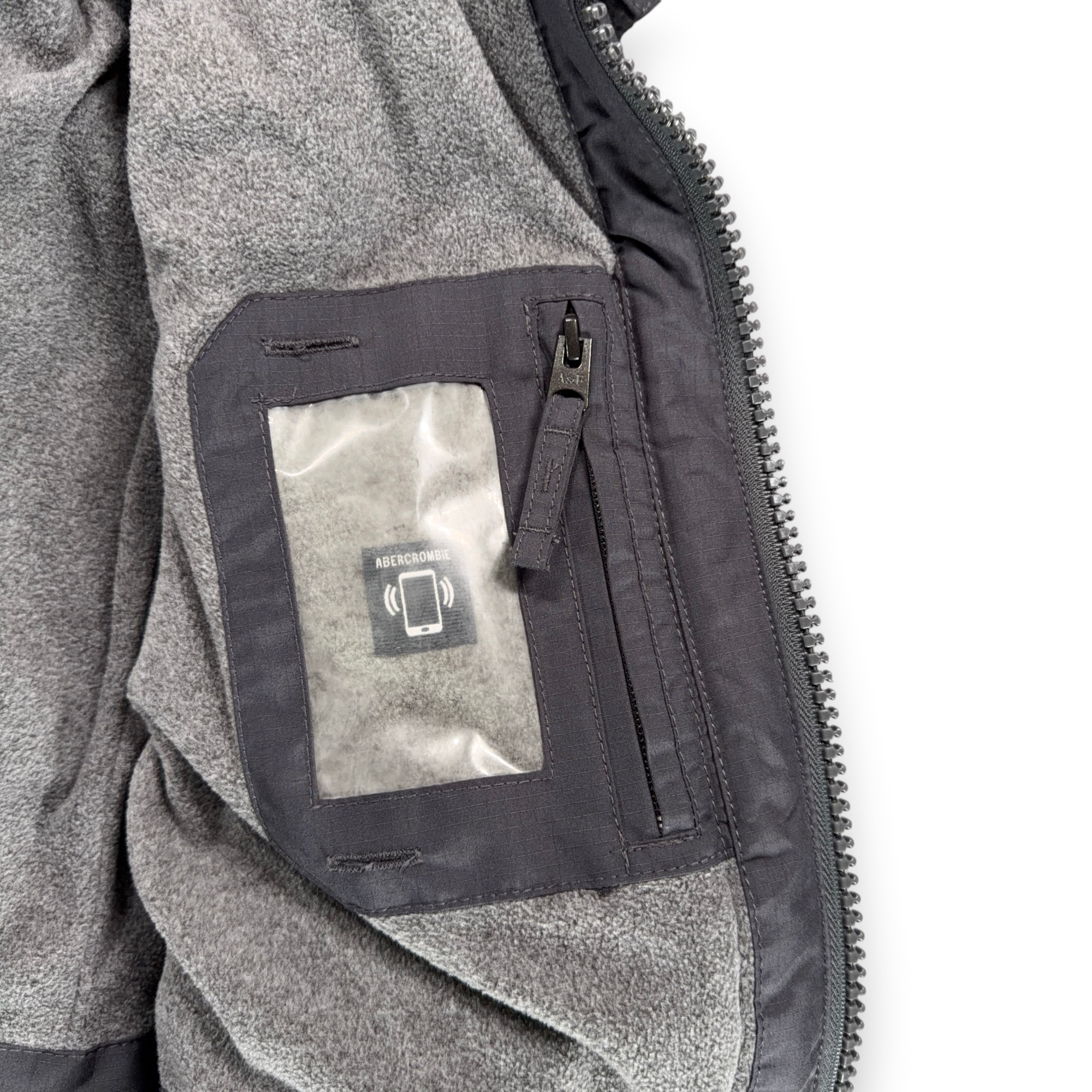 Abercrombie Fitch Jacket Adult MEDIUM Gray All Weather Warrior Parka Hooded-9 Abercrombie Fitch Jacket Adult MEDIUM Gray All Weather Warrior Parka Hooded