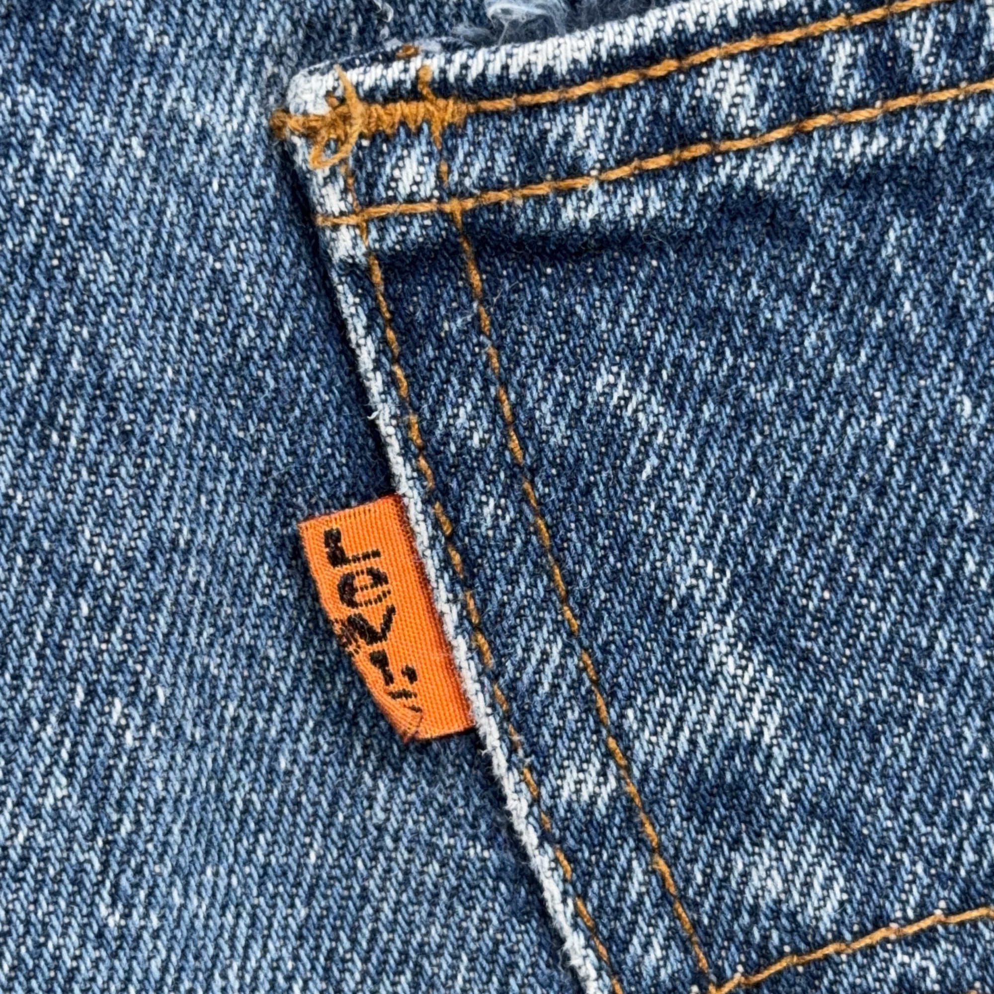 Vintage Levis Jean Shorts Womens 34 Blue 505 Cutoff Denim Orange Tab USA 70s-8 Vintage Levis Jean Shorts Womens 34 Blue 505 Cutoff Denim Orange Tab USA 70s