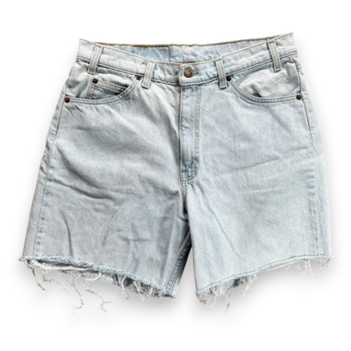 Vintage Levis Shorts Mens 34 Blue Denim Jean Cutoff 550 Relaxed Orange Tab 90s