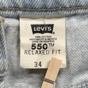 Vintage Levis Shorts Mens 34 Blue Denim Jean Cutoff 550 Relaxed Orange Tab 90s