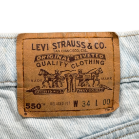 Vintage Levis Shorts Mens 34 Blue Denim Jean Cutoff 550 Relaxed Orange Tab 90s
