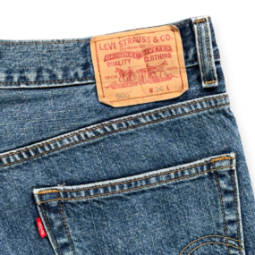 Levis Shorts Womens 34 Blue Jean Denim Cutoff 505 Regular Fit Upcycled Y2K