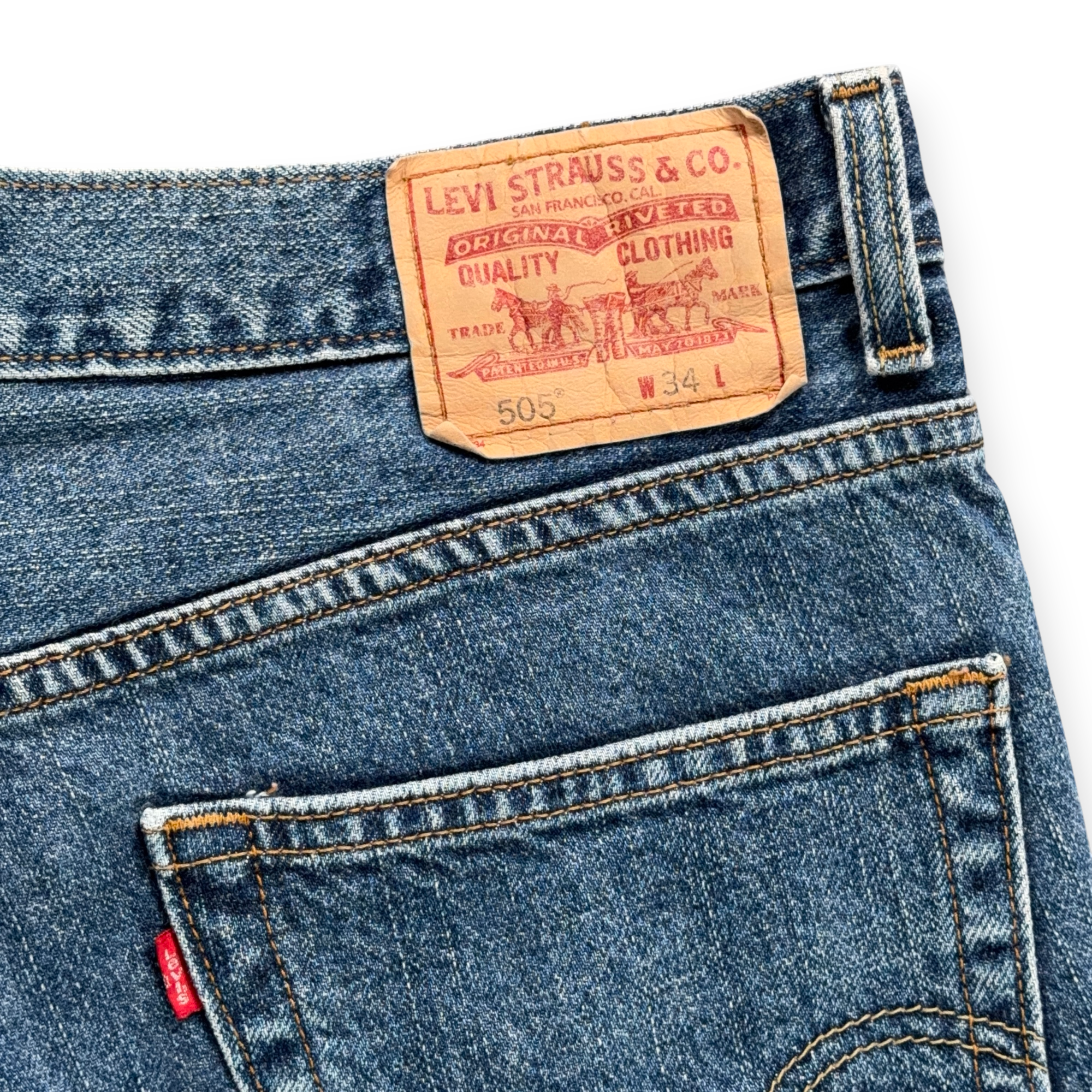 Levis Shorts Womens 34 Blue Jean Denim Cutoff 505 Regular Fit Upcycled Y2K-8 Levis Shorts Womens 34 Blue Jean Denim Cutoff 505 Regular Fit Upcycled Y2K