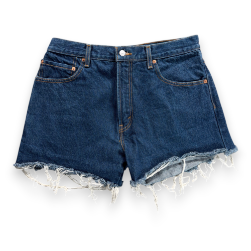 Vintage Levis Shorts Womens 32 Blue Jean Denim Cutoff 517 Bootcut Dark Wash Y2K