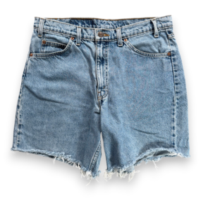 Vintage Levis Shorts Womens 34 Blue Jean Denim Cutoff 550 Relaxed Fit Cotton 90s