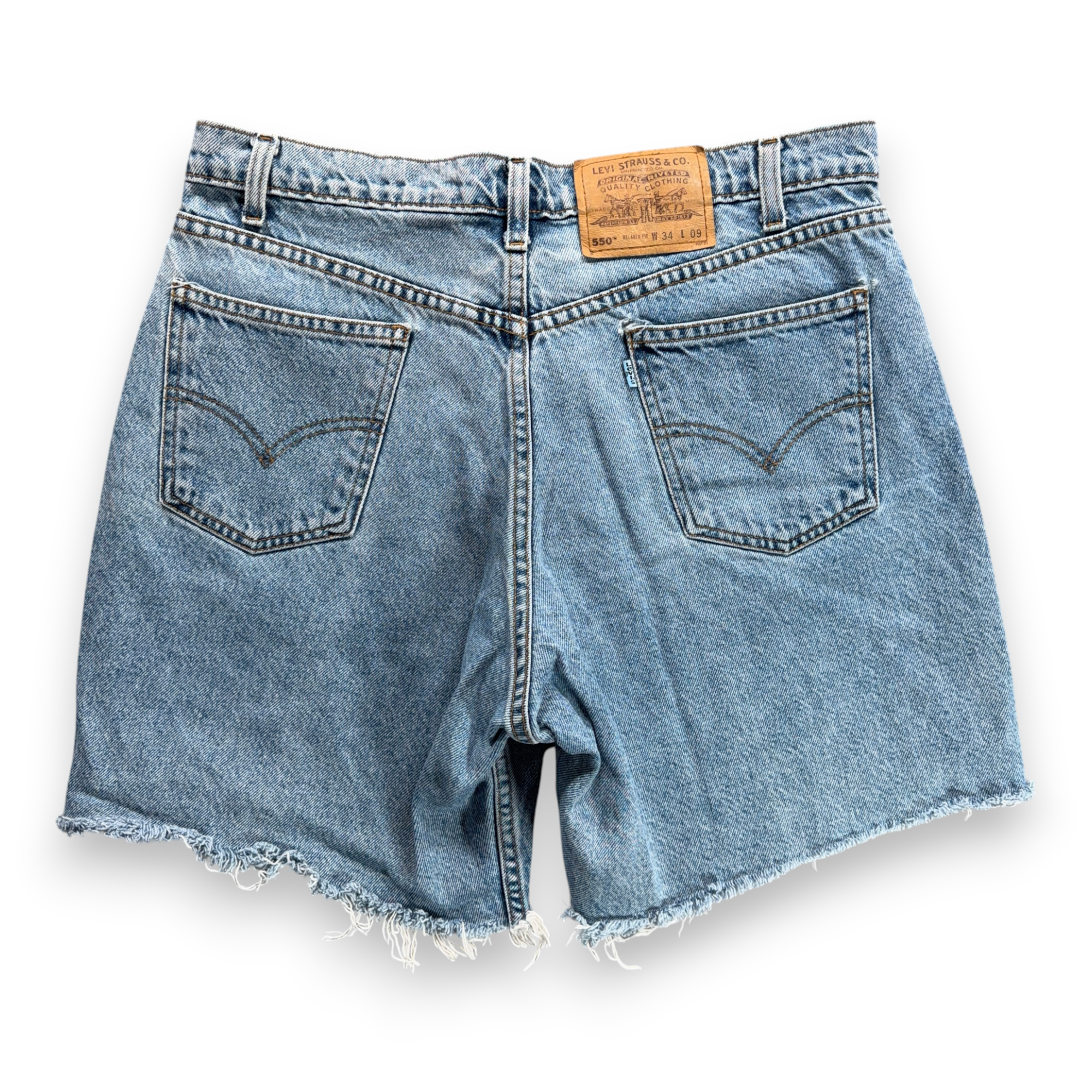 Vintage Levis Shorts Womens 34 Blue Jean Denim Cutoff 550 Relaxed Fit Cotton 90s-2 Vintage Levis Shorts Womens 34 Blue Jean Denim Cutoff 550 Relaxed Fit Cotton 90s