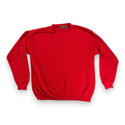 Peru Unlimited Sweater Adult 2XL XXL Red Baby Alpaca Wool Blend Knit V Neck Y2K