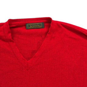 Peru Unlimited Sweater Adult 2XL XXL Red Baby Alpaca Wool Blend Knit V Neck Y2K