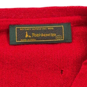 Peru Unlimited Sweater Adult 2XL XXL Red Baby Alpaca Wool Blend Knit V Neck Y2K