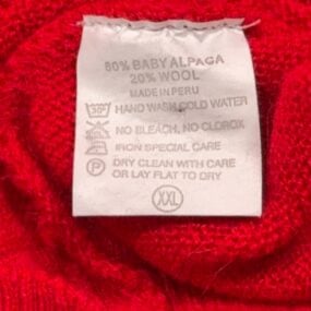 Peru Unlimited Sweater Adult 2XL XXL Red Baby Alpaca Wool Blend Knit V Neck Y2K
