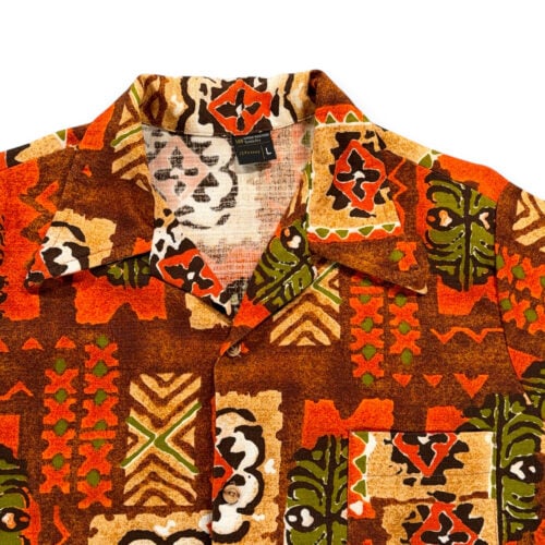 Vintage JC Penney Hawaiian Shirt Adult MEDIUM Burnt Orange Tiki Barkcloth 70s-2 Vintage JC Penney Hawaiian Shirt Adult MEDIUM Burnt Orange Tiki Barkcloth 70s