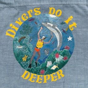 Vintage Big Mac Shirt Adult SMALL Blue JC Penney Hand Painted Divers USA 60s