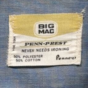 Vintage Big Mac Shirt Adult SMALL Blue JC Penney Hand Painted Divers USA 60s