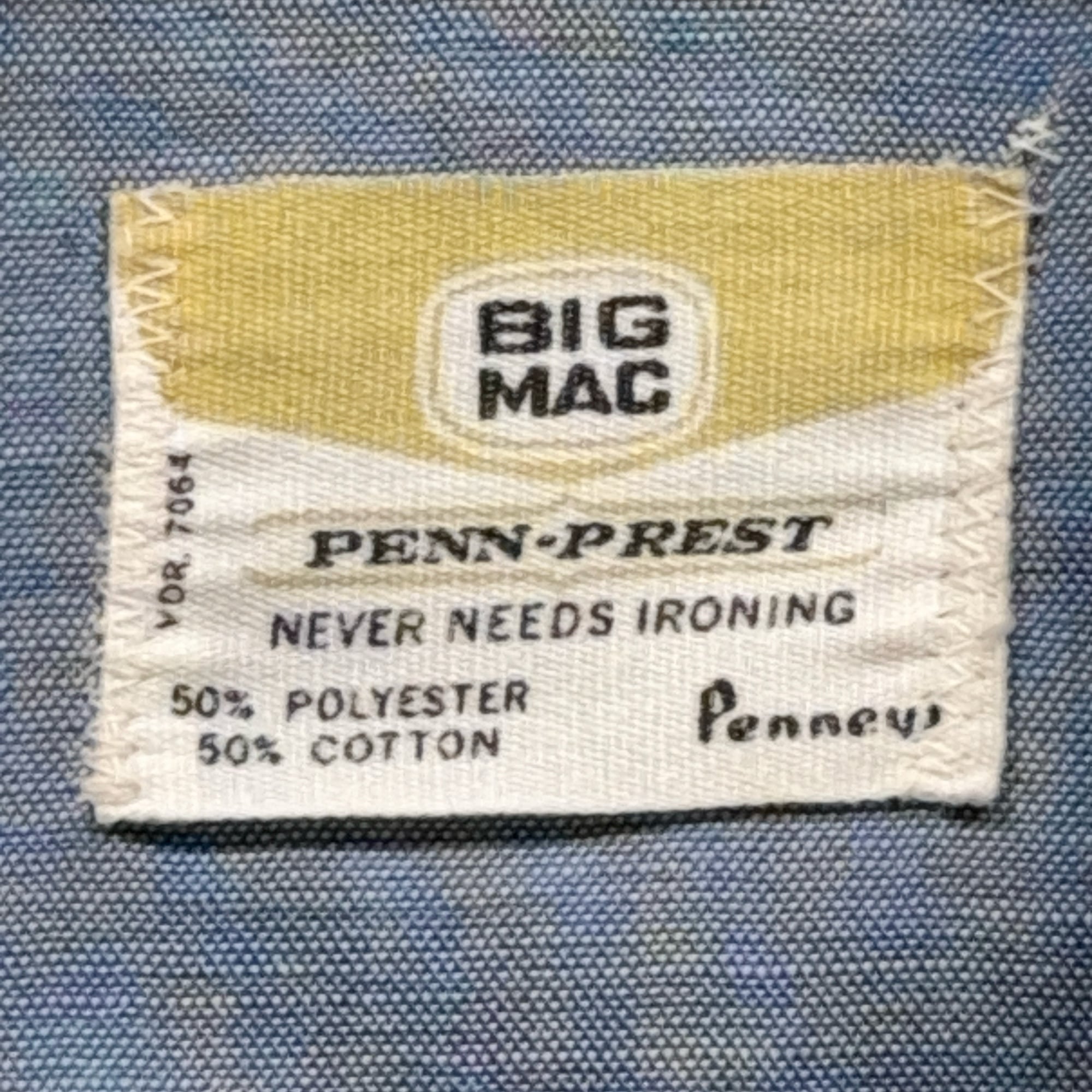Vintage Big Mac Shirt Adult SMALL Blue JC Penney Hand Painted Divers USA 60s-5 Vintage Big Mac Shirt Adult SMALL Blue JC Penney Hand Painted Divers USA 60s