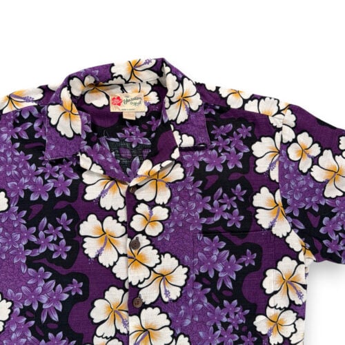Vintage Hilo Hattie Hawaiian Shirt Adult LARGE Purple Floral Barkcloth USA Y2K-2 Vintage Hilo Hattie Hawaiian Shirt Adult LARGE Purple Floral Barkcloth USA Y2K