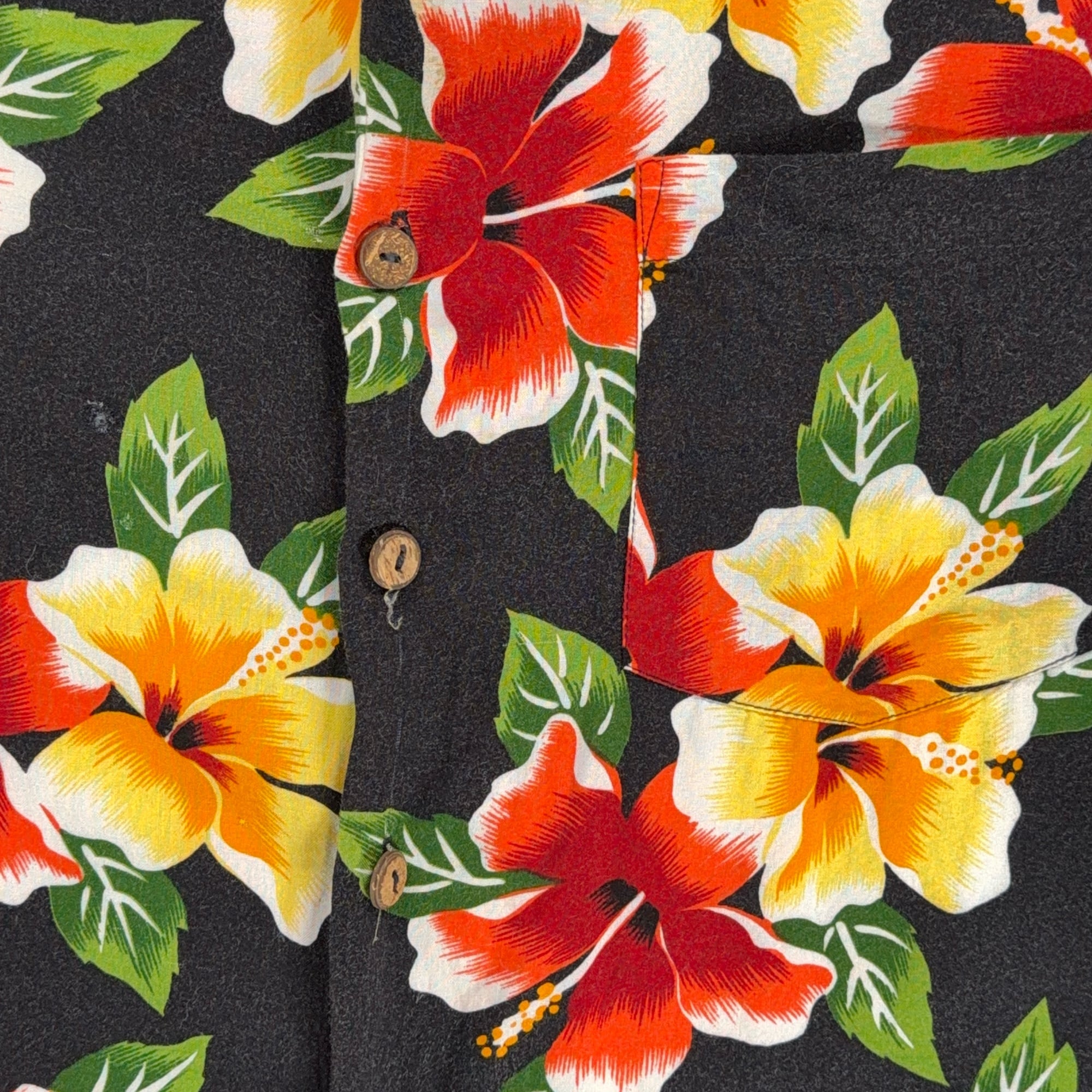 Vintage Kennington Hawaiian Shirt Adult LARGE Black Hula Girl Floral Aloha 90s-5 Vintage Kennington Hawaiian Shirt Adult LARGE Black Hula Girl Floral Aloha 90s
