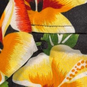 Vintage Kennington Hawaiian Shirt Adult LARGE Black Hula Girl Floral Aloha 90s
