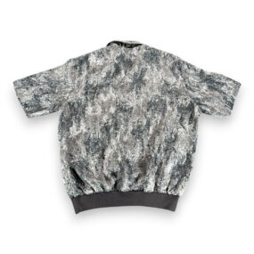 Vintage Alan Stuart Polo Shirt Adult LARGE Gray Silver Abstract Banded USA 80s