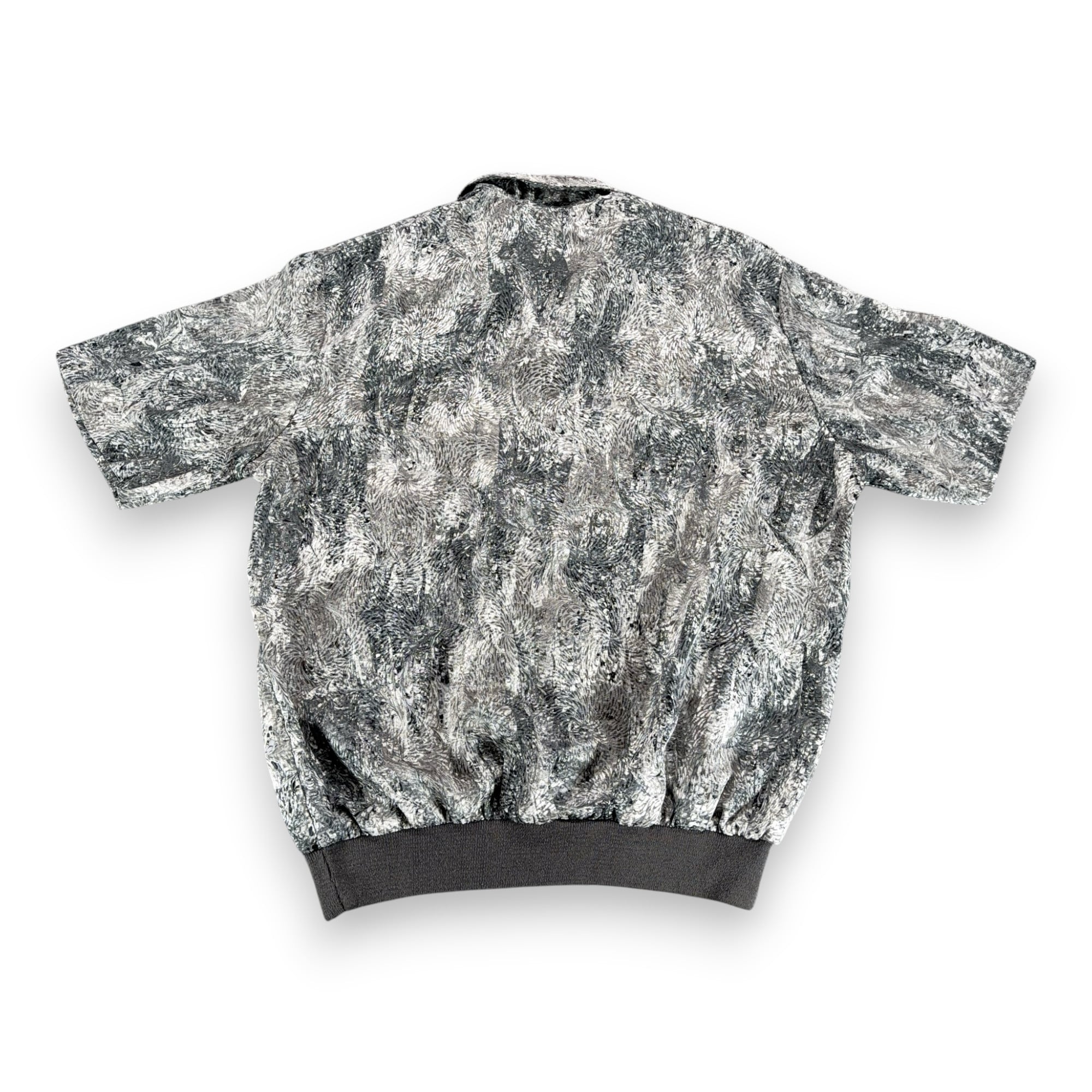 Vintage Alan Stuart Polo Shirt Adult LARGE Gray Silver Abstract Banded USA 80s-3 Vintage Alan Stuart Polo Shirt Adult LARGE Gray Silver Abstract Banded USA 80s