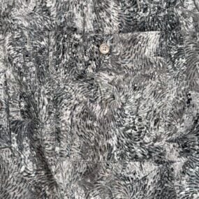 Vintage Alan Stuart Polo Shirt Adult LARGE Gray Silver Abstract Banded USA 80s