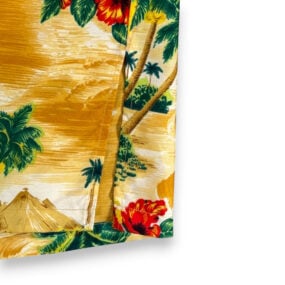 Vintage Hawaiian Shirt Adult EXTRA LARGE Yellow Palm Tree Floral Tropical 80s