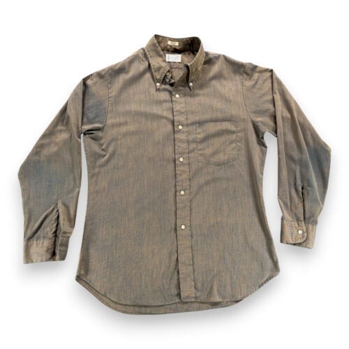 Vintage Towncraft Shirt Adult MEDIUM Gold Blue Shimmer JC Penney Prest USA 60s